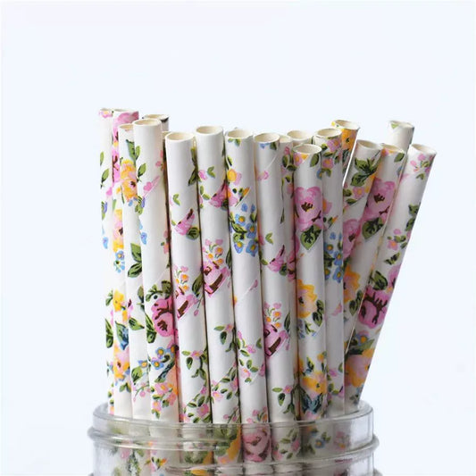 Eco-Chic Vintage Inspired Paper Straws - Romantic & Biodegradable