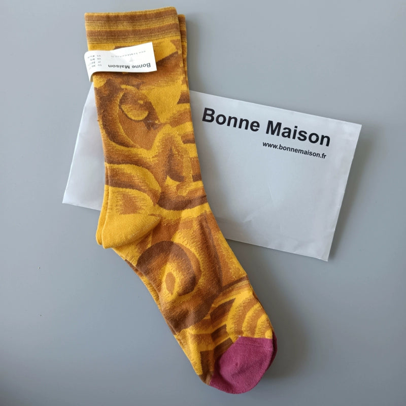 Artistic French Tide Oil Painting Socks fun art literary oil painting