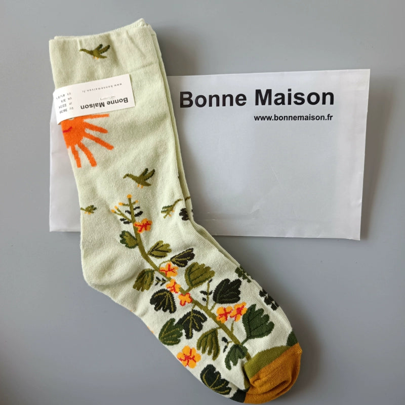 Artistic French Tide Oil Painting Socks fun art literary oil painting