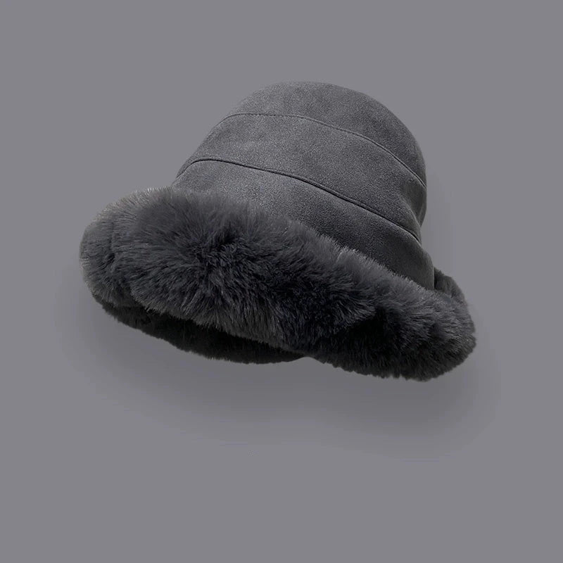 Vintage Suede Fleece Mongolian Hat