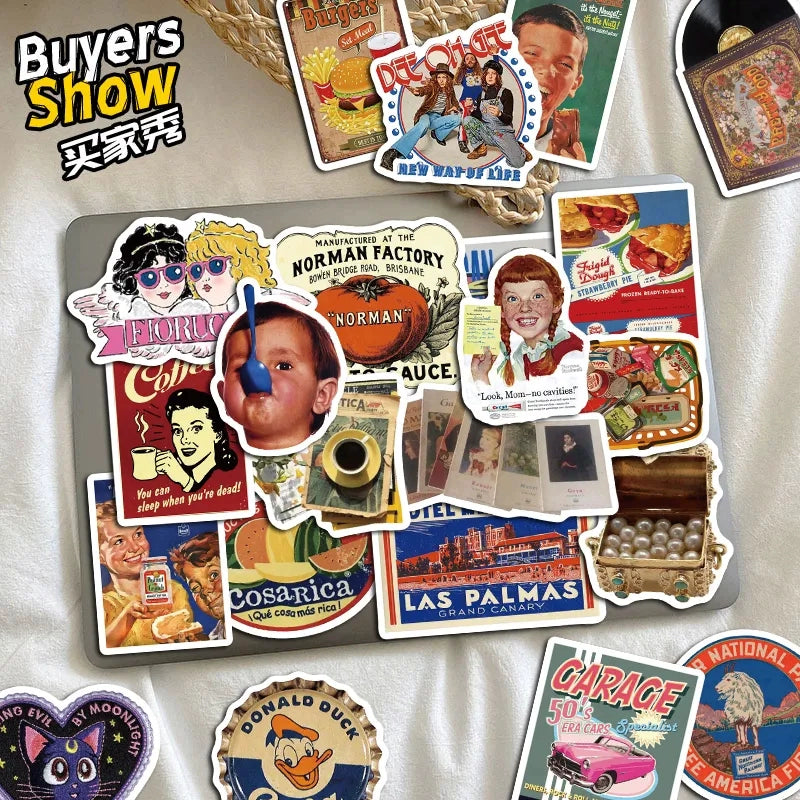 Charming American Retro Style Stickers