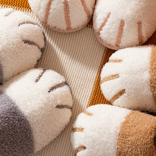 Cute Cartoon Plush Cotton Slippers for Women