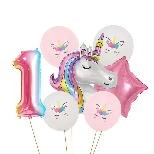 147 Pcs Unicorn Birthday Balloons Arch Garland Kit - Magical Celebration Decor