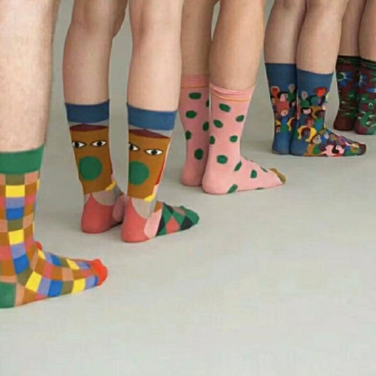 Artistic French Tide Oil Painting Socks fun art literary oil painting