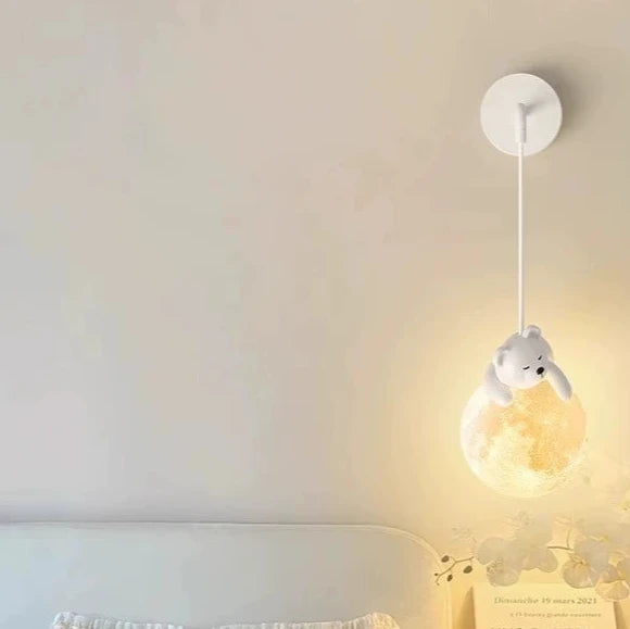 Little Rabbit & Bear Moon Lamp