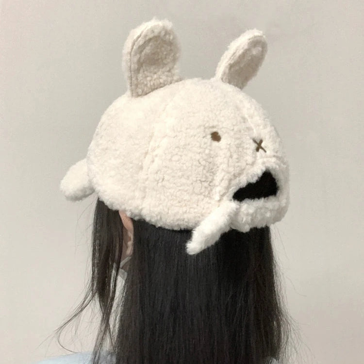 Fluffy Bunny Ears Baseball Hat