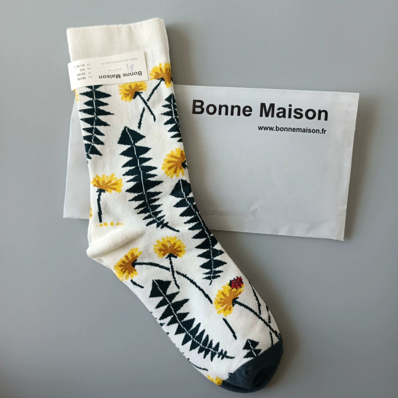 Artistic French Tide Oil Painting Socks fun art literary oil painting