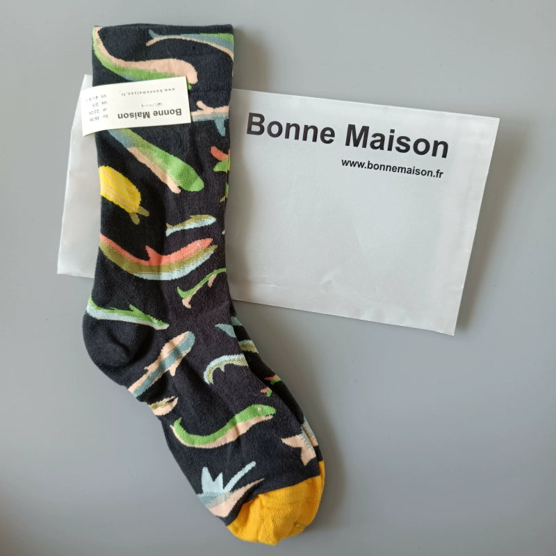 Artistic French Tide Oil Painting Socks fun art literary oil painting