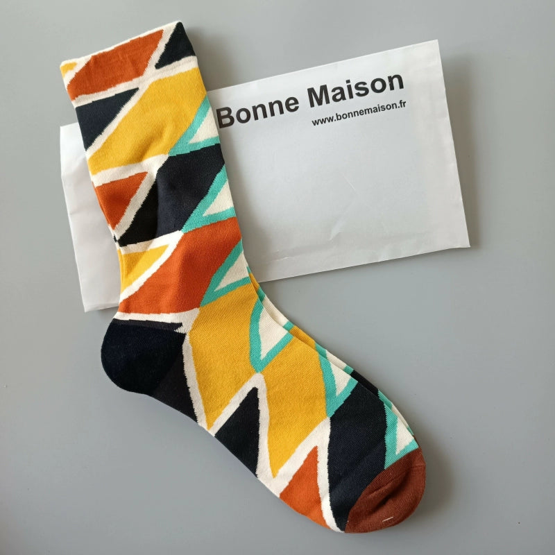Artistic French Tide Oil Painting Socks fun art literary oil painting