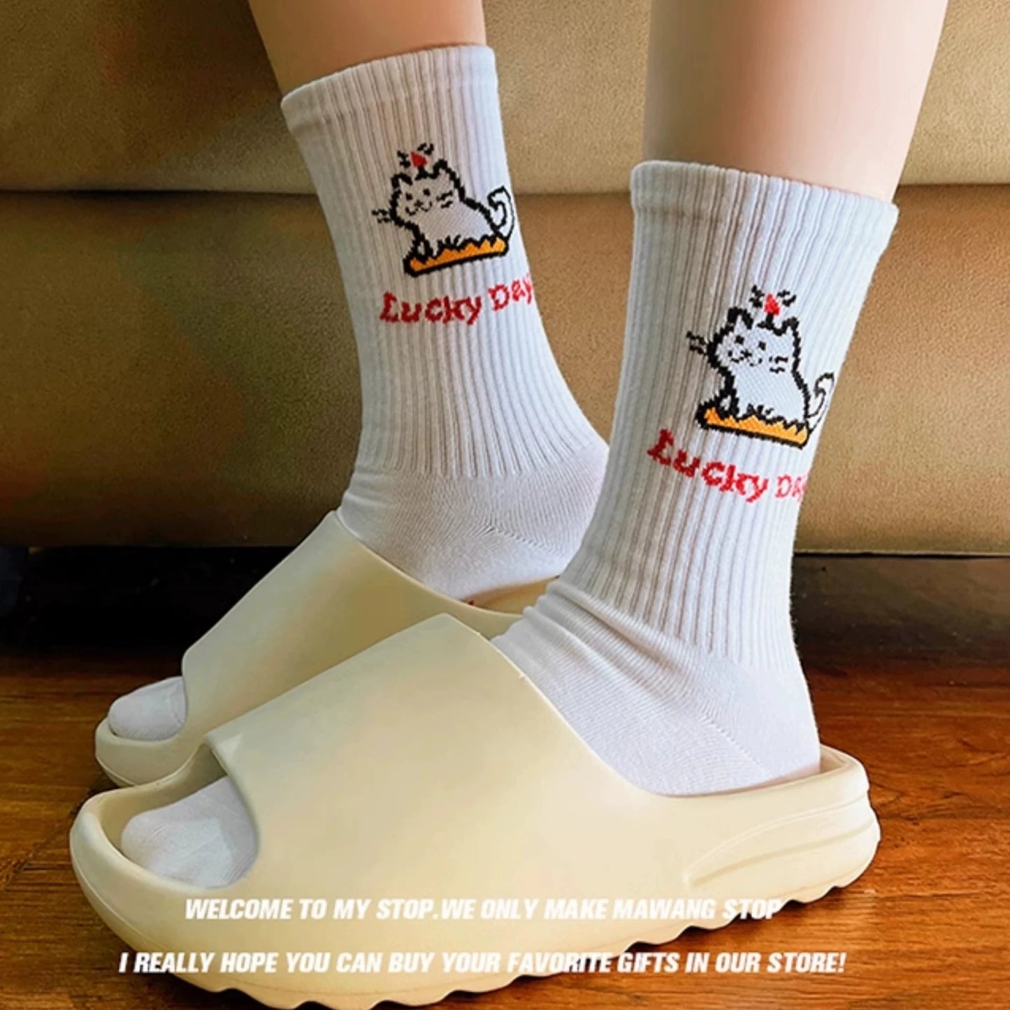 Cute Cake Cat Socks