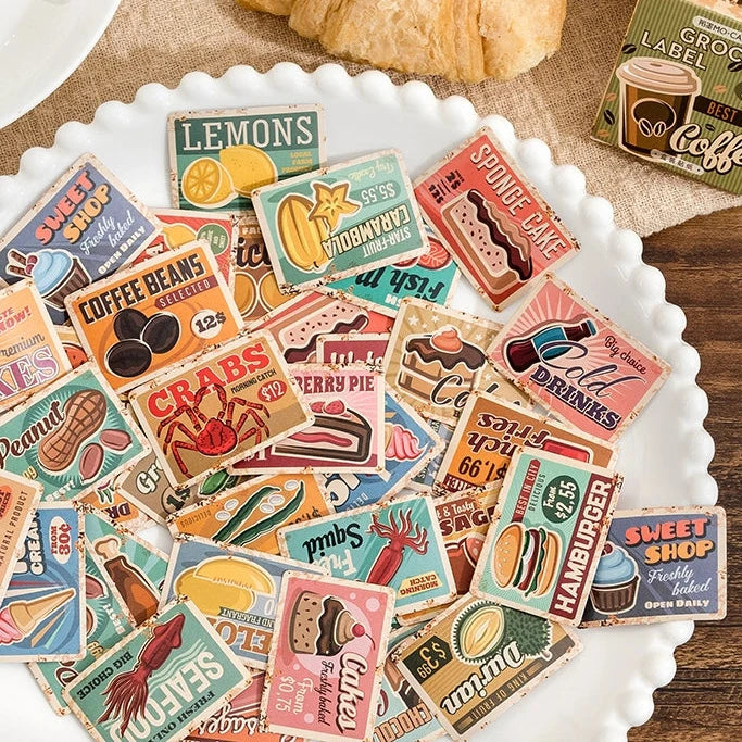 Retro Coffee & Desserts Sealing Stickers