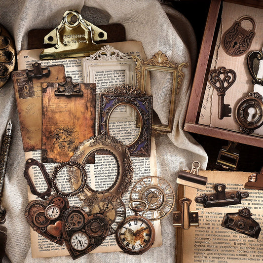 Vintage Mechanical Marvels - Evoke a Timeless Ambiance with Captivating Gear and Key Stickers