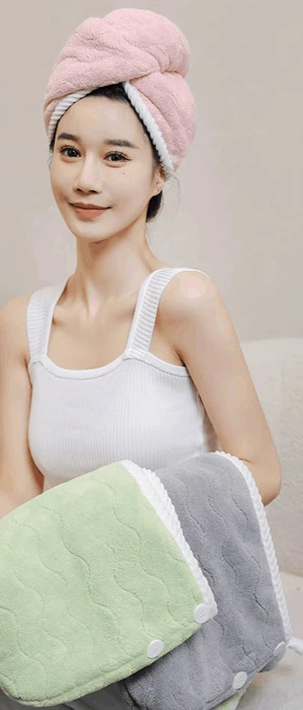 Super Absorbent Quick Drying Hair Dryer Hat & Towel