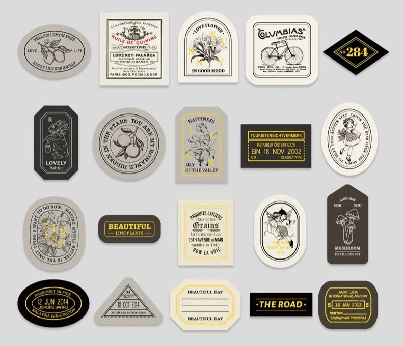 Vintage Stationery Essentials- Elevate Your Creative Expressions with Timeless Sticker Accents