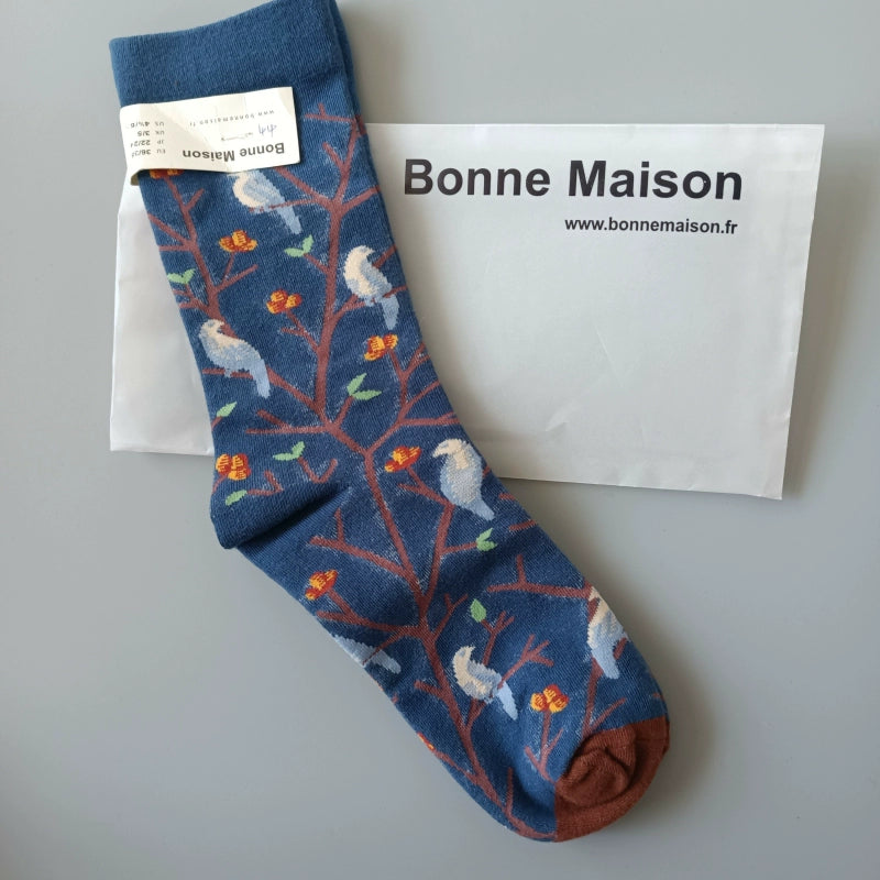 Artistic French Tide Oil Painting Socks fun art literary oil painting