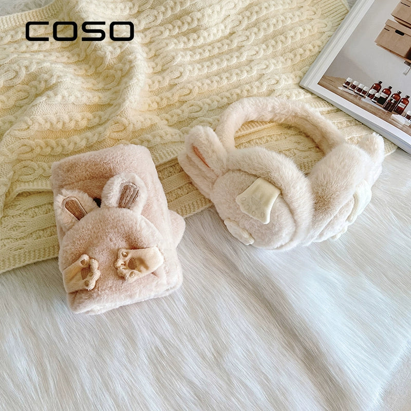 Cute Bunny Ears Plush Gloves