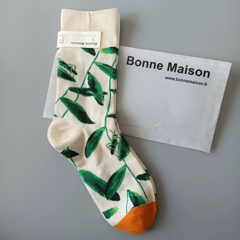 Artistic French Tide Oil Painting Socks