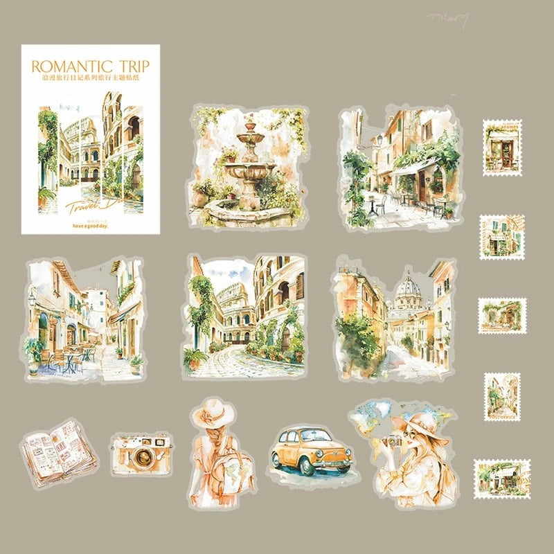 Wanderlust Watercolor: Romantic Travel Diary Sticker Collection