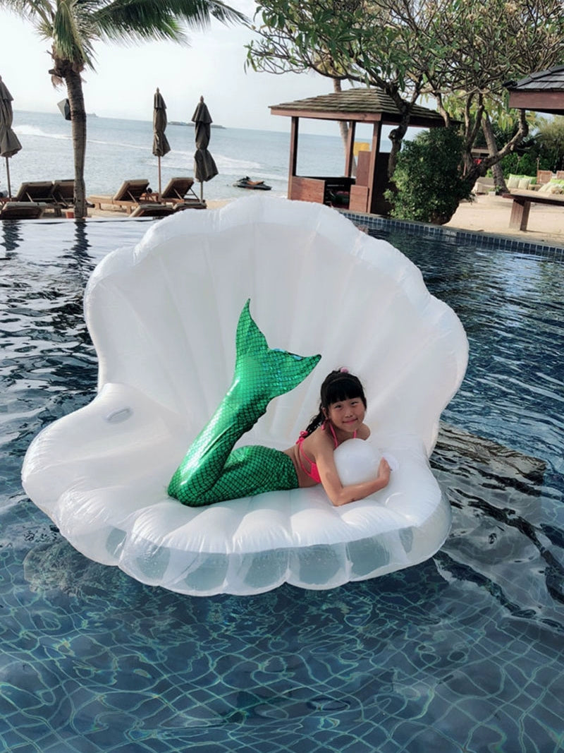 Mermaid Shell Inflatable Floating Bed - Seaside Fun Product Description