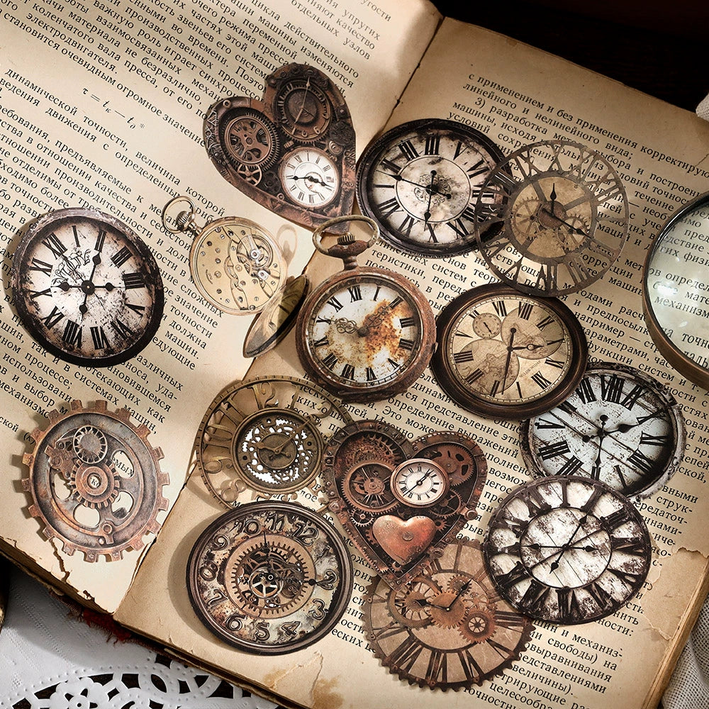 Vintage Mechanical Marvels - Evoke a Timeless Ambiance with Captivating Gear and Key Stickers