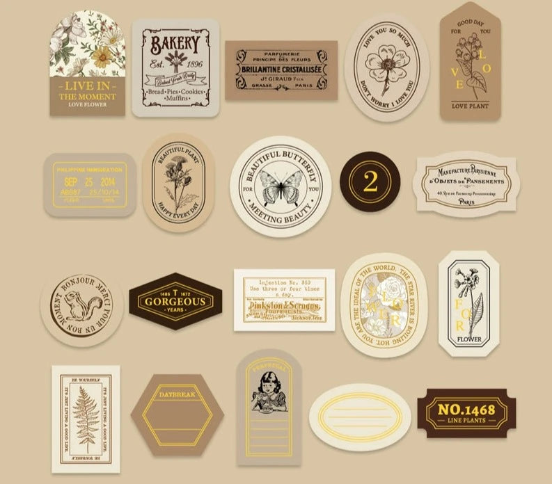 Vintage Stationery Essentials- Elevate Your Creative Expressions with Timeless Sticker Accents