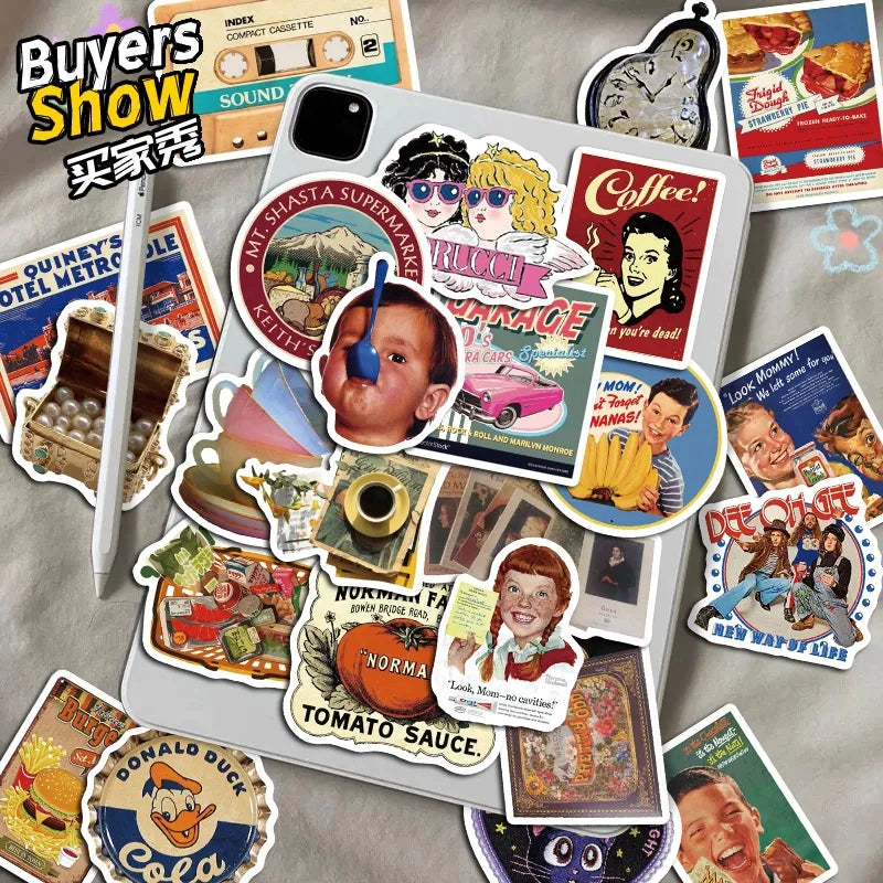 Charming American Retro Style Stickers