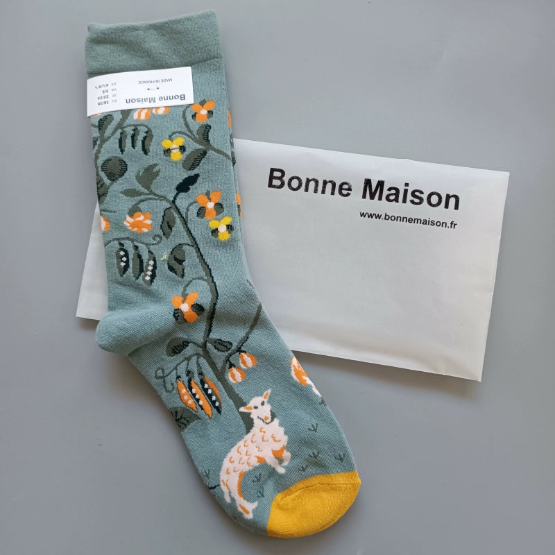 Artistic French Tide Oil Painting Socks