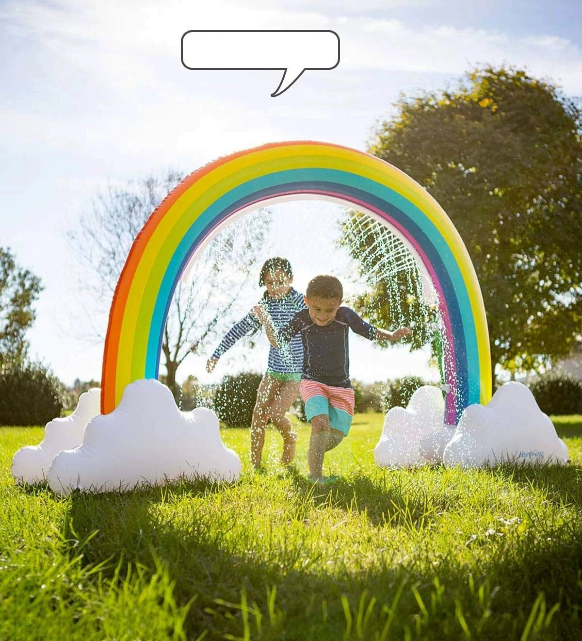 Inflatable Rainbow Water Spray Arch - Children's Day Outdoor Decoration