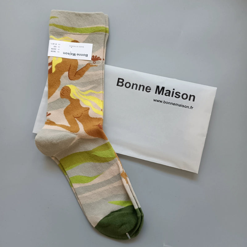 Artistic French Tide Oil Painting Socks