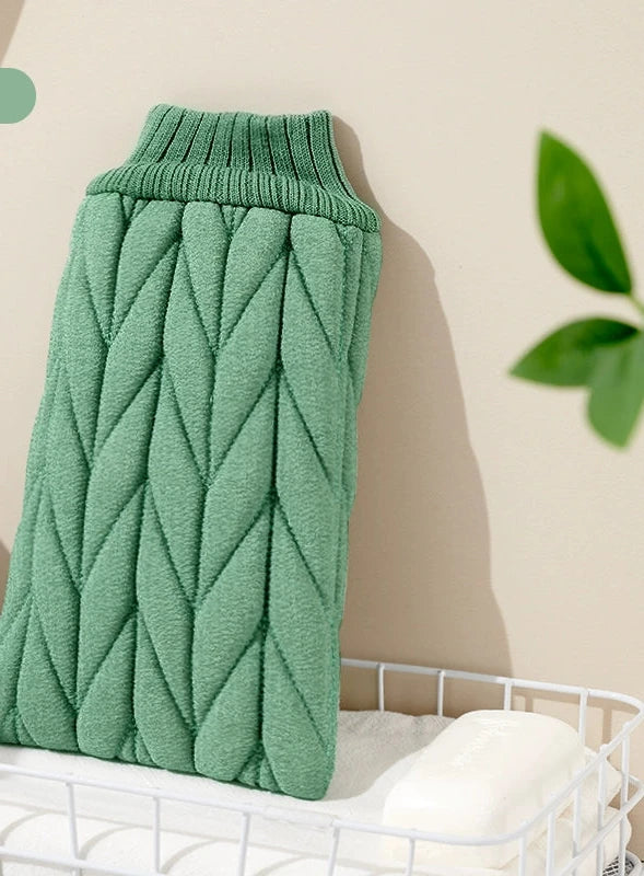 Double-Sided Rubbing Bath Towel & Strong Bath Gloves