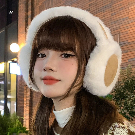 Suede Plush Earmuffs  Women's Winter Cycling Warmth and Ear Protection