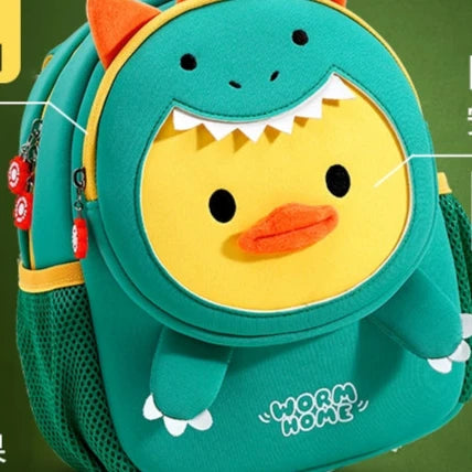 Cute Dinosaur and Little Yellow Duck Backpack for Kids - Perfect for Kindergarten