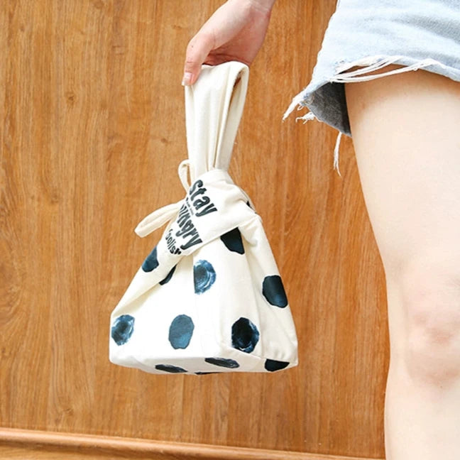 Portable Waterproof Japanese Drawstring Bento Bag