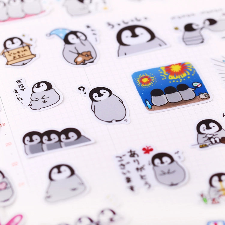 Cute Korean Penguin Sticker Pack - 40 Pieces Handmade Cartoon Decorations