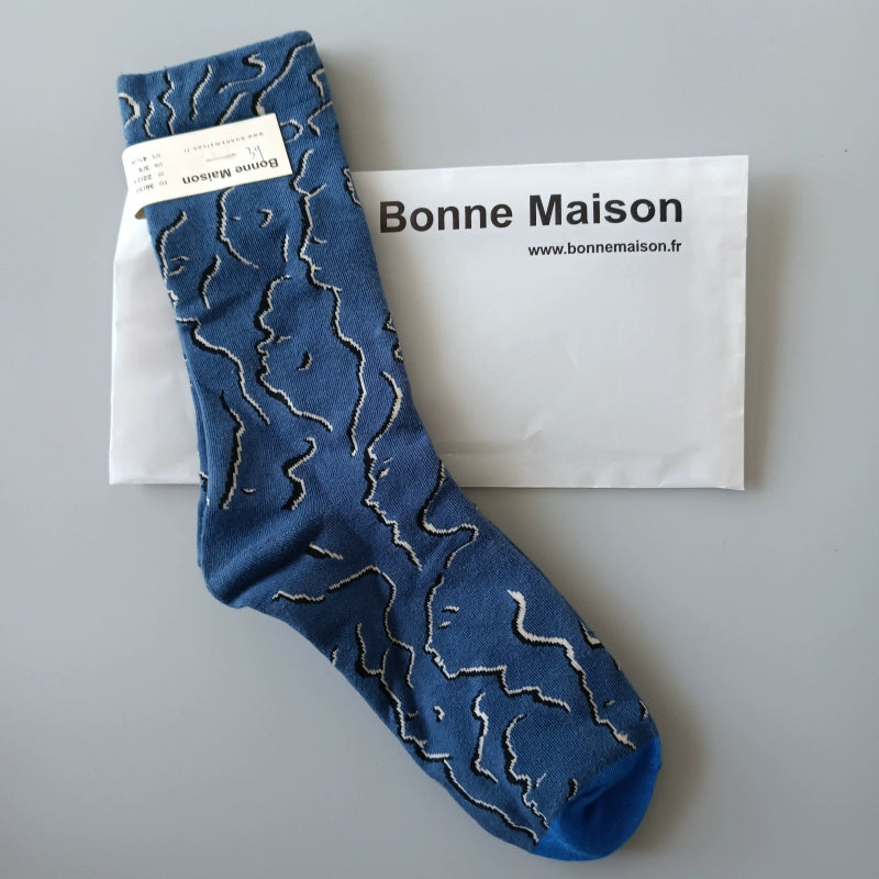 Artistic French Tide Oil Painting Socks fun art literary oil painting