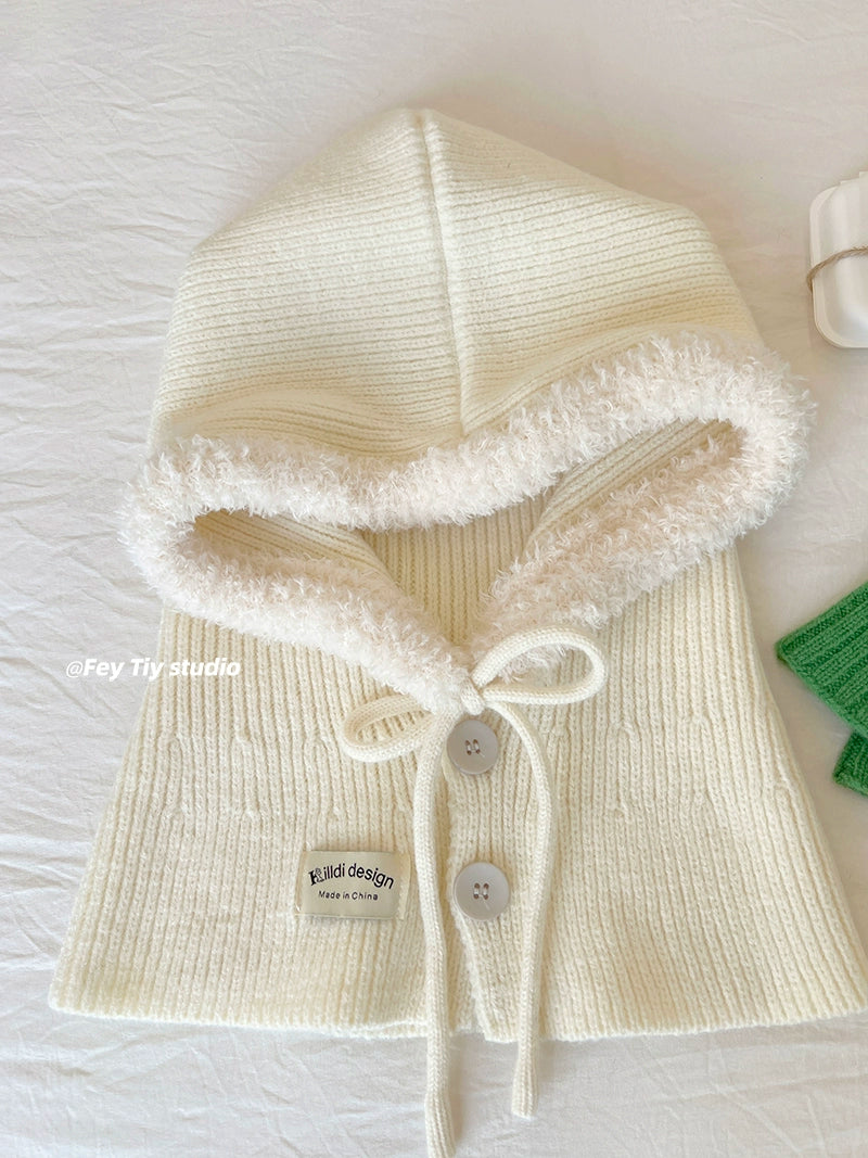 Little Snowman Design Knitted Balaclava  Warm Ear Cap Hat