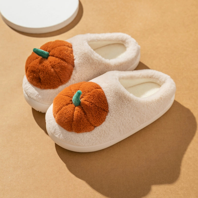 Cute Pumpkin Cartoon Cotton Slippers for Women