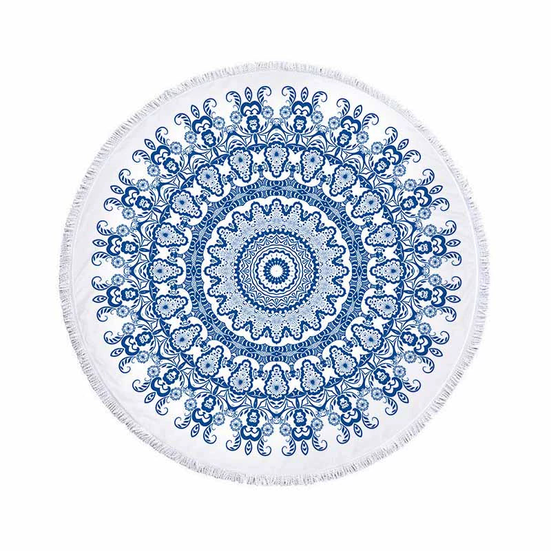 Gradient Mandala Bliss - Round Beach Towel & Yoga Mat