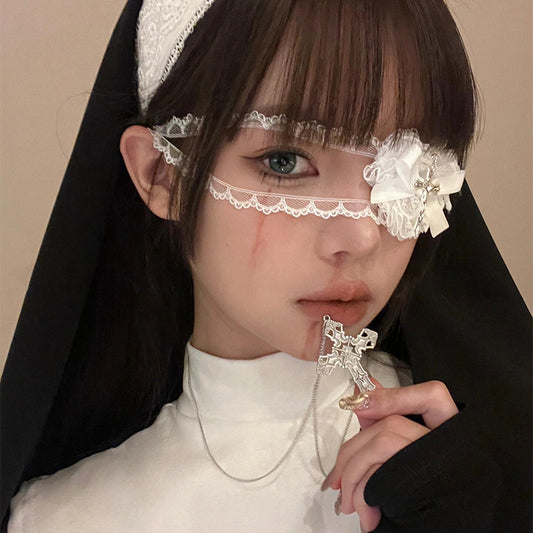 Gothic Lace Cross Eye Patch