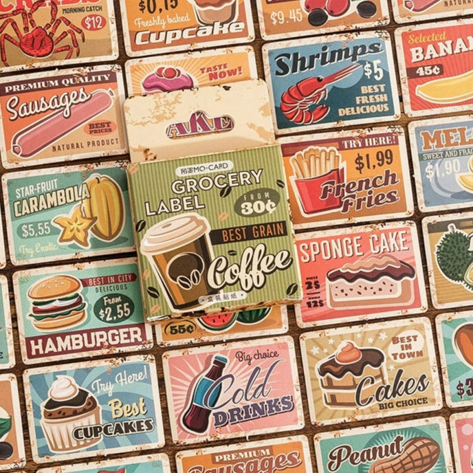 Retro Coffee & Desserts Sealing Stickers