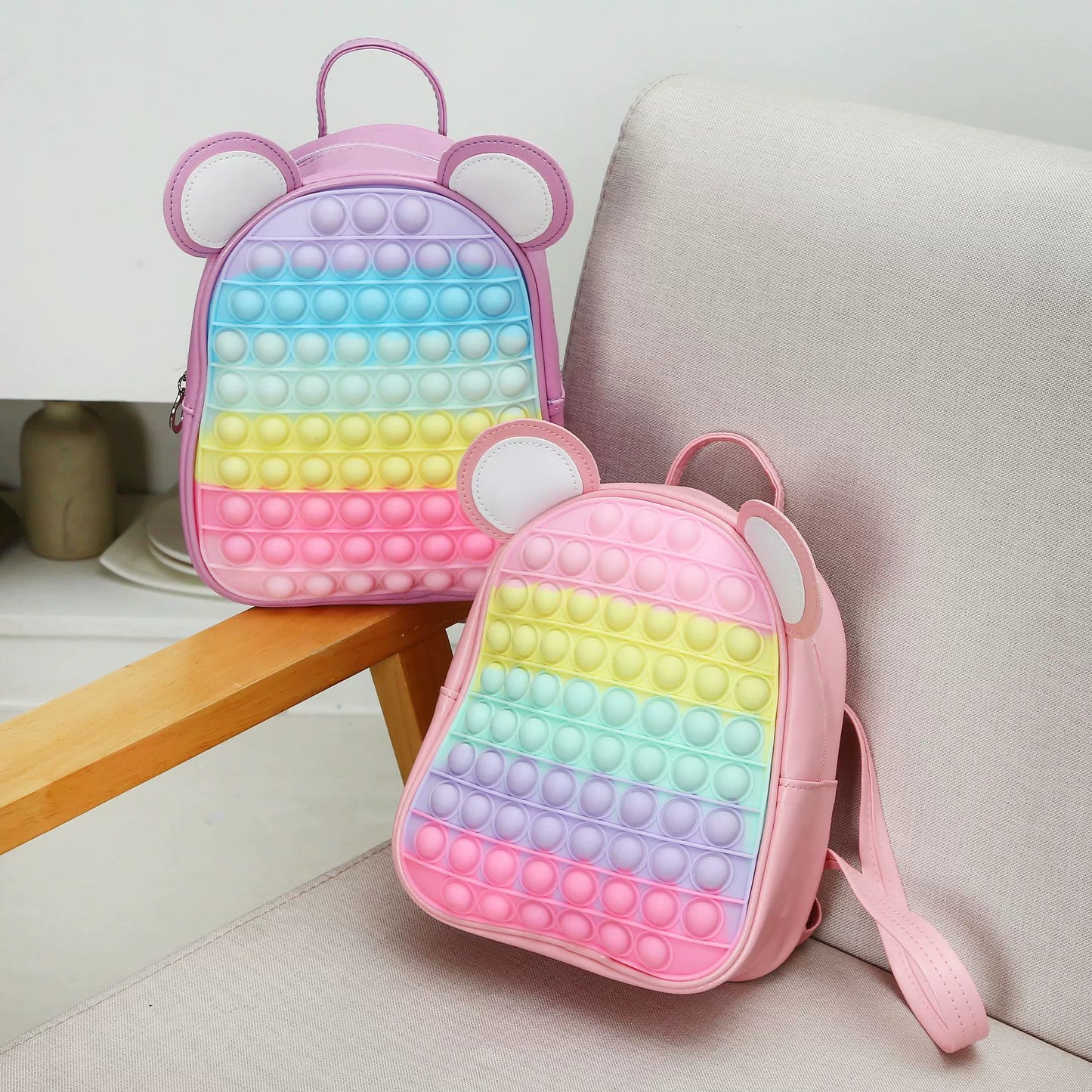 Rainbow Press Silicone Backpack for Kindergarten Kids - Princess Design