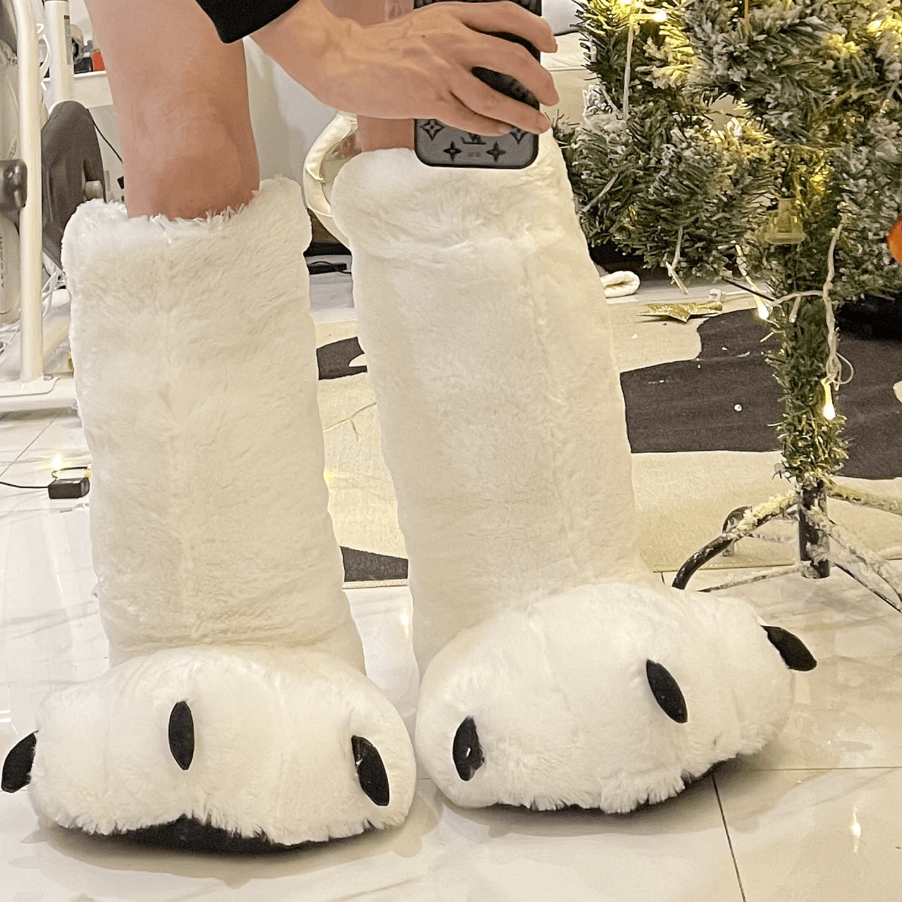 Bear Paw High Boots & Wool Cotton Slippers