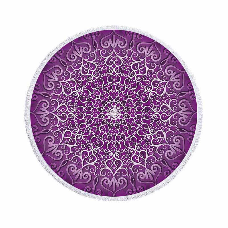 Gradient Mandala Bliss - Round Beach Towel & Yoga Mat