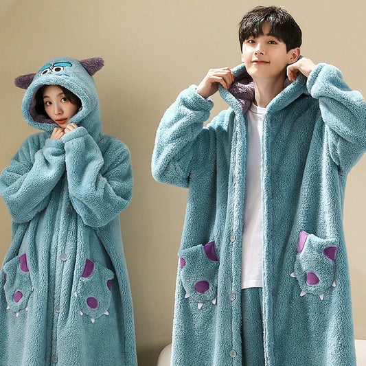 Coral Velvet Couple Pajamas