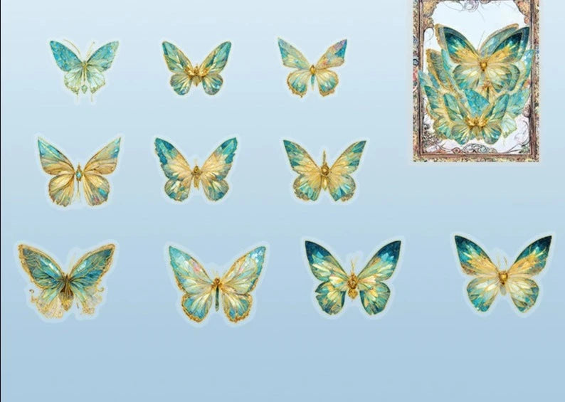 Holographic Butterfly Spectrum Sticker Set - Enchanting DIY Decor and Craft Supplies