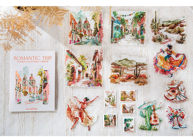 Wanderlust Watercolor: Romantic Travel Diary Sticker Collection