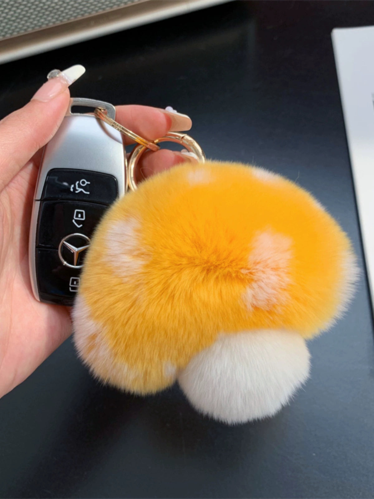 Mushroom Macaron Keychain Delight