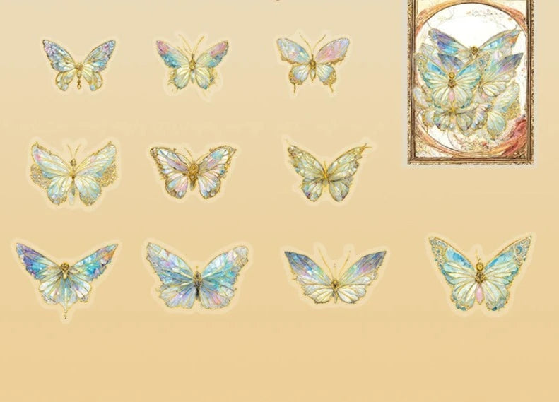 Holographic Butterfly Spectrum Sticker Set - Enchanting DIY Decor and Craft Supplies