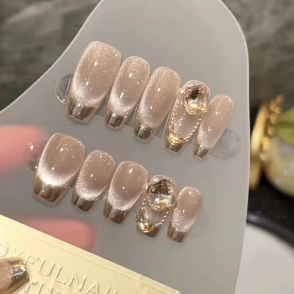 Dream Paris Nail Patches - Nude Cat's Eye Magic Mirror Design