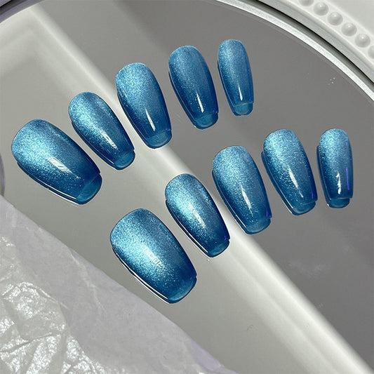 High-End Sea Blue Cat's Eye Nail Patches